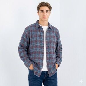 Grayers Men’s Heavy Cotton Plaid Workwear Shirt XXL